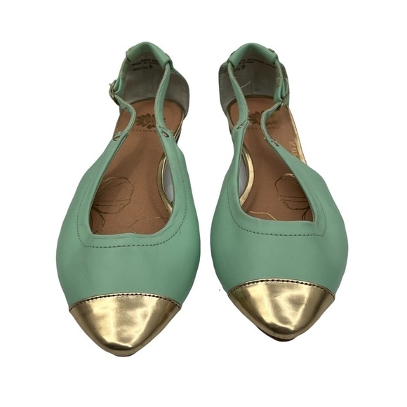 Yellow Box Brietta Blue Gold Pointed Cap Toe Flats Size 8 Women's - Picture 3 of 8